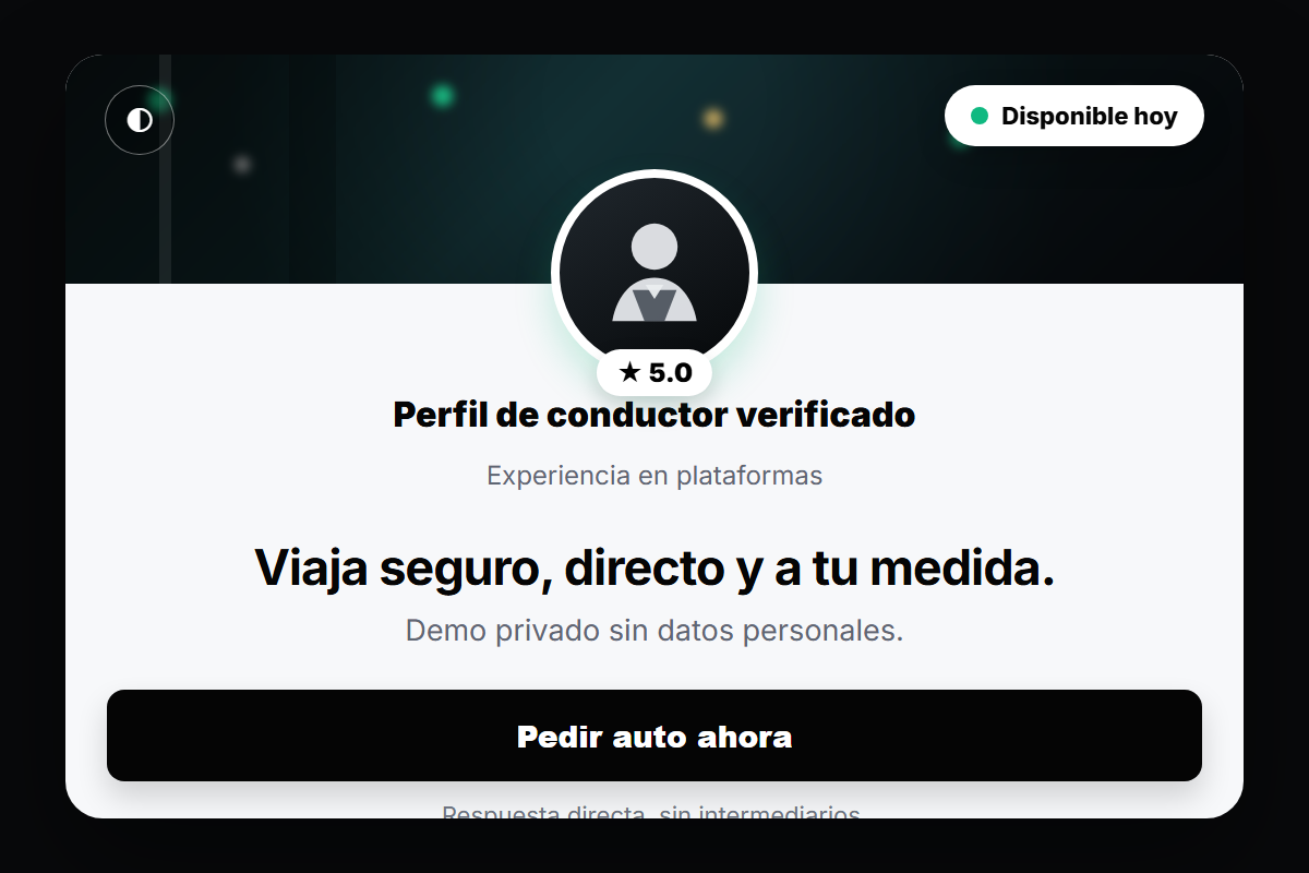 Demo de tarjeta digital para conductor