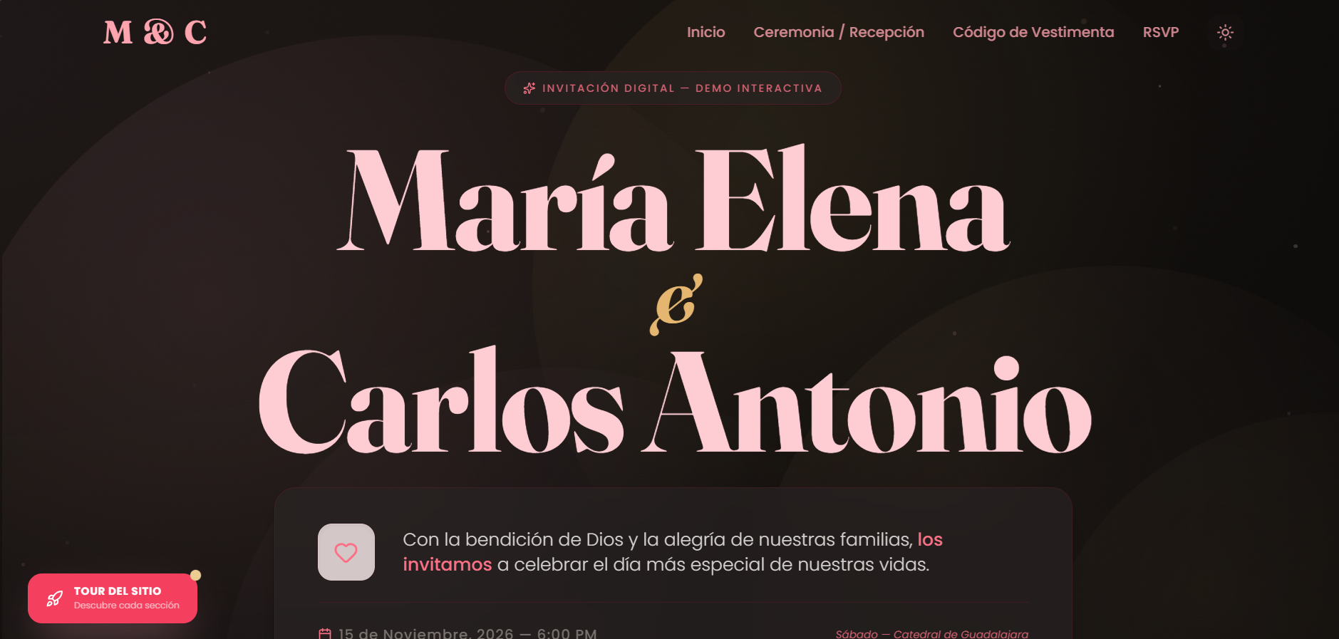 Invitación de Bodas Digital
